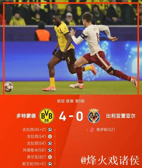欧冠:吉拉西梅开二度福伊特染红,多特蒙德4-0大胜比利亚雷亚尔 欧冠:吉拉西梅开二度福伊特染红,多特蒙德4-0大胜比利亚雷亚尔